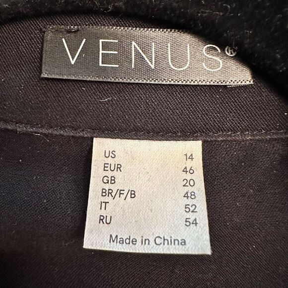 Venus Short-Sleeve Button-Down Drawstring Maxi Shirt Dress Black Size 14 - Picture 4 of 4